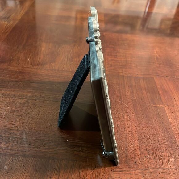 Victorian Bow Pewter Shade Double Photo Frame 2x 3 - Picture 3 of 9